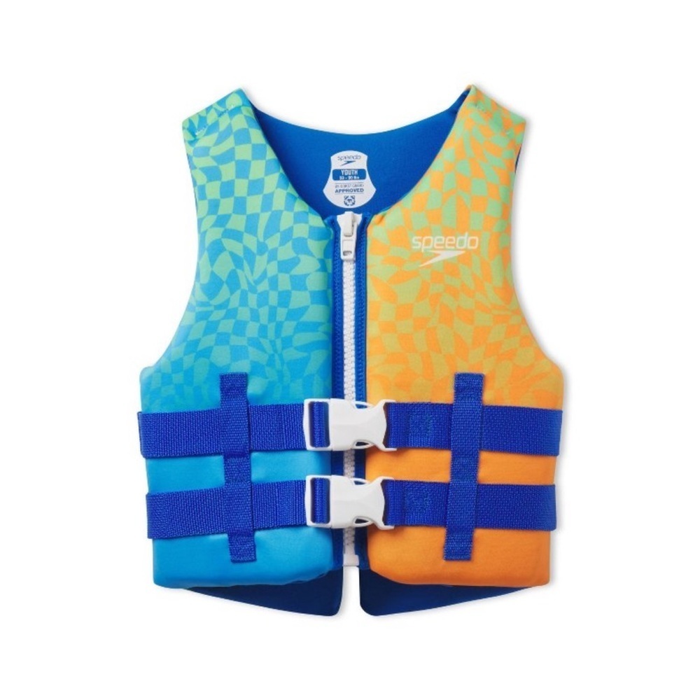 Speedo Youth Life Jacket Vest Weight (Youth 50-90lbs) - Checkered